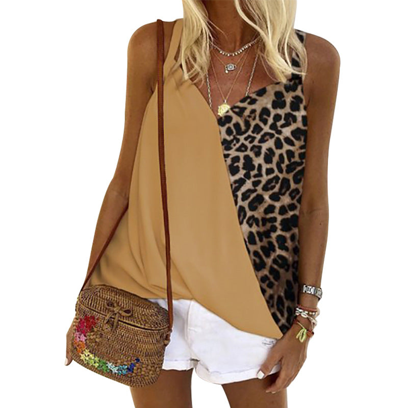 Sexy Contrast Leopard Summer Women Crop Tops