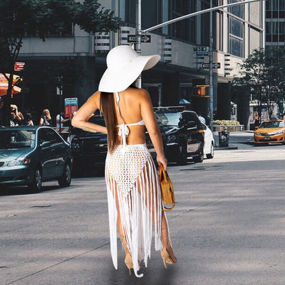 Sexy Backless Hollow Out Tassel Cover Ups
