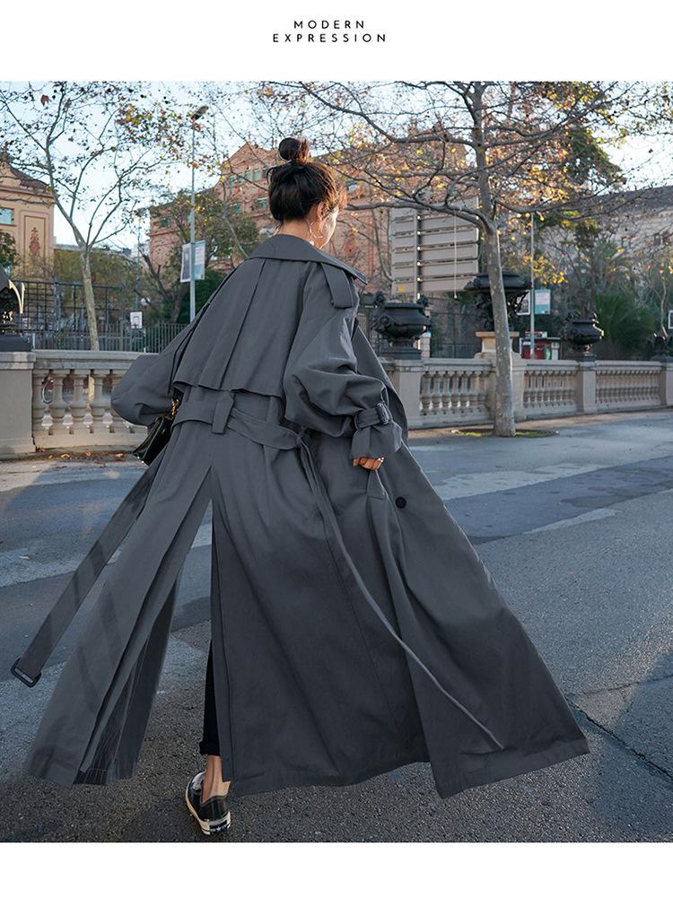 Women Loose Long Fall Trenchcoat-STYLEGOING