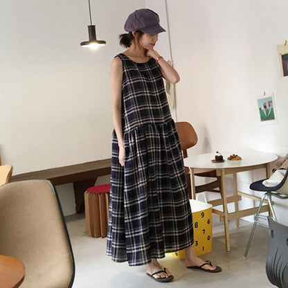 Vintage Summer A Line Sleeveless Long Dresses