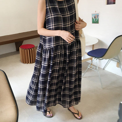 Vintage Summer A Line Sleeveless Long Dresses