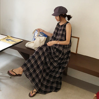 Vintage Summer A Line Sleeveless Long Dresses