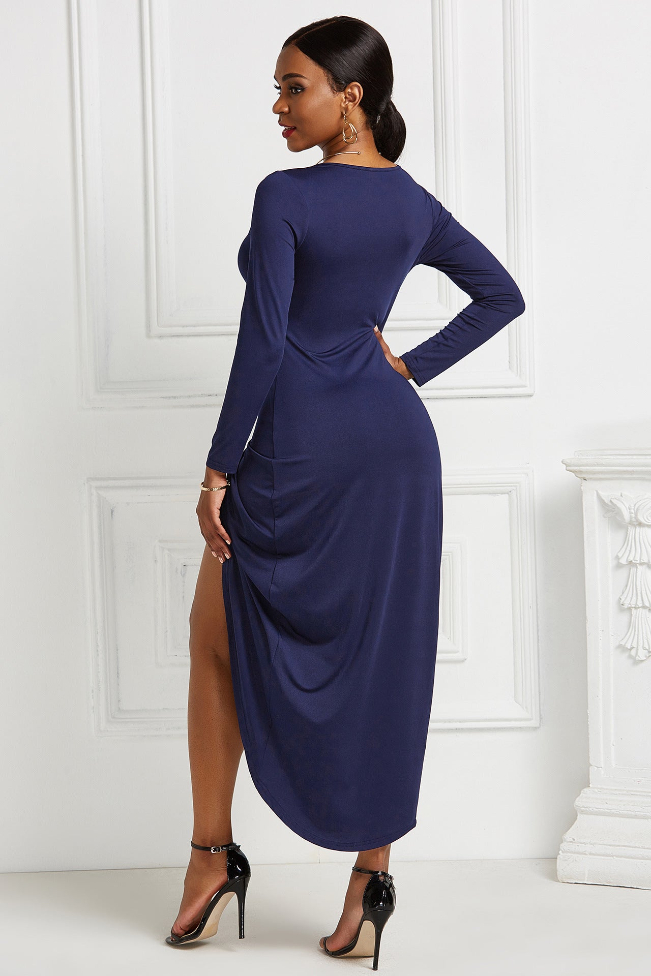 Sexy Plus Sizes Long Sleeves V Neck Dresses