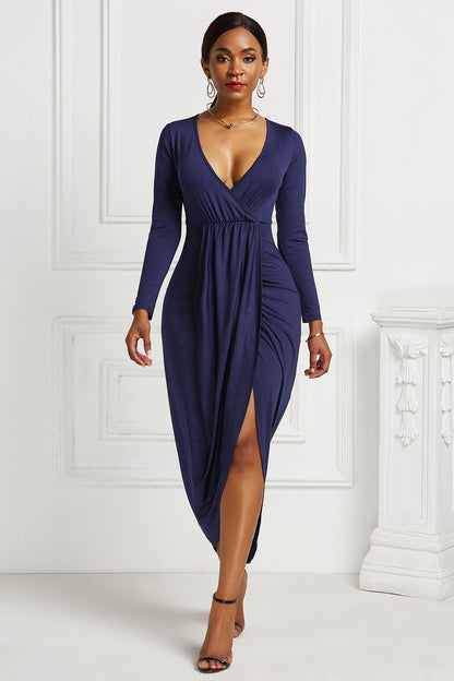 Sexy Plus Sizes Long Sleeves V Neck Dresses