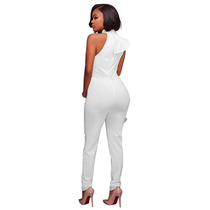 Sexy Halter Sheath Ruffled Women Jumsuites-STYLEGOING