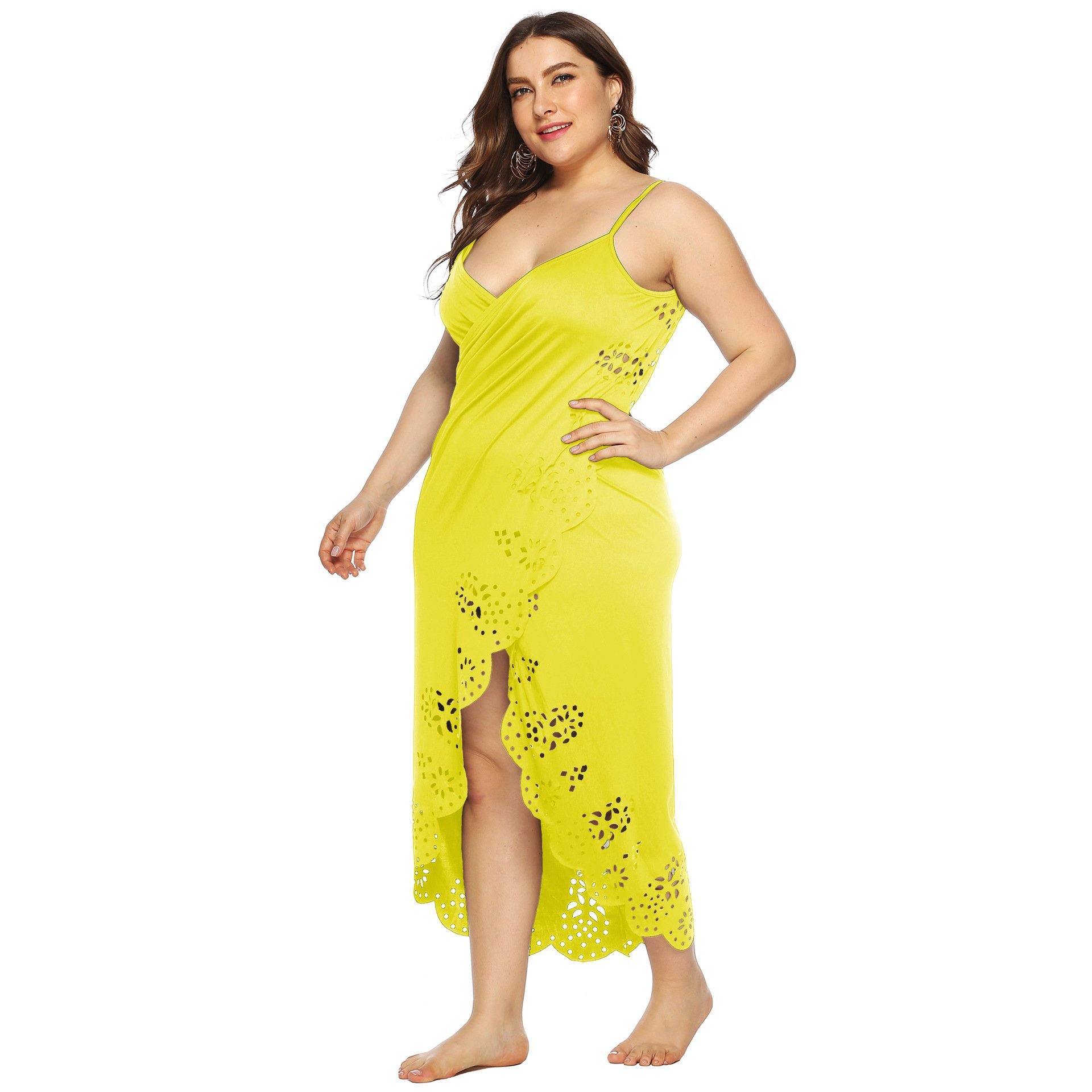 Women Plus Sizes Irregular Long Cover Ups-STYLEGOING