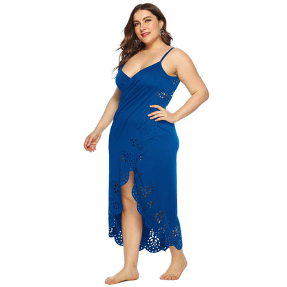 Women Plus Sizes Irregular Long Cover Ups-STYLEGOING