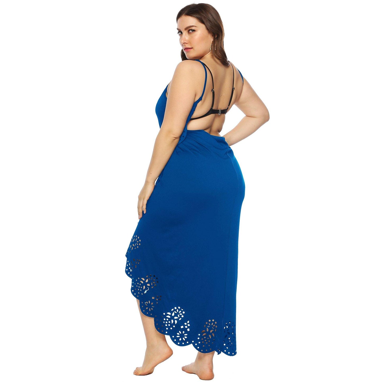 Women Plus Sizes Irregular Long Cover Ups-STYLEGOING