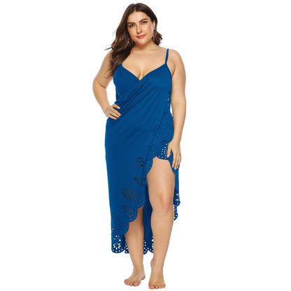 Women Plus Sizes Irregular Long Cover Ups-STYLEGOING