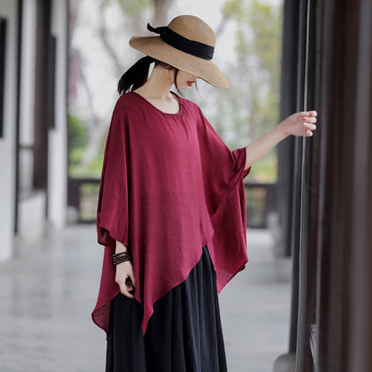 Casual Irregular Summer Linen Women Blouses