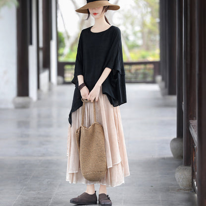 Casual Irregular Summer Linen Women Blouses