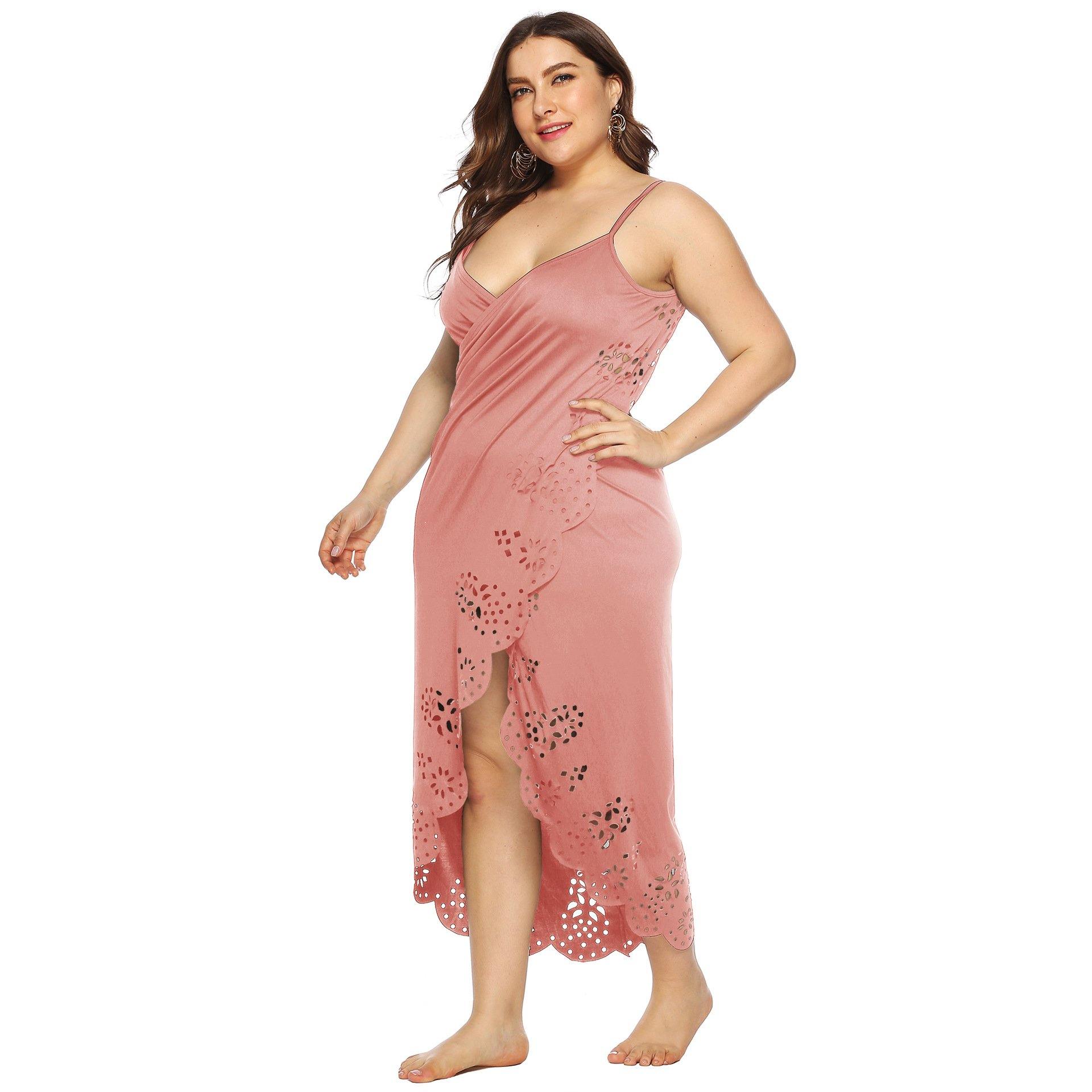 Women Plus Sizes Irregular Long Cover Ups-STYLEGOING