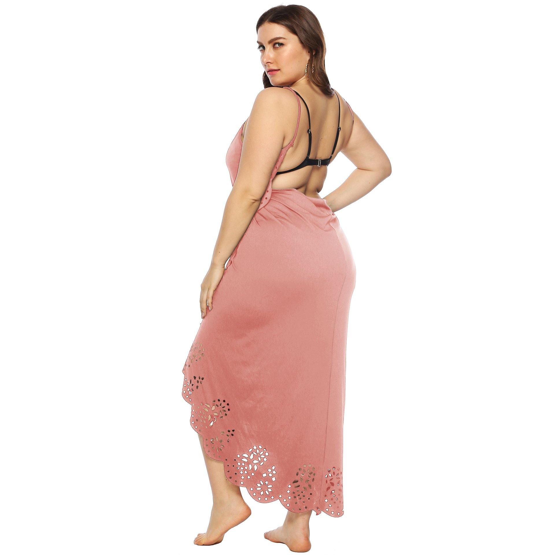 Women Plus Sizes Irregular Long Cover Ups-STYLEGOING