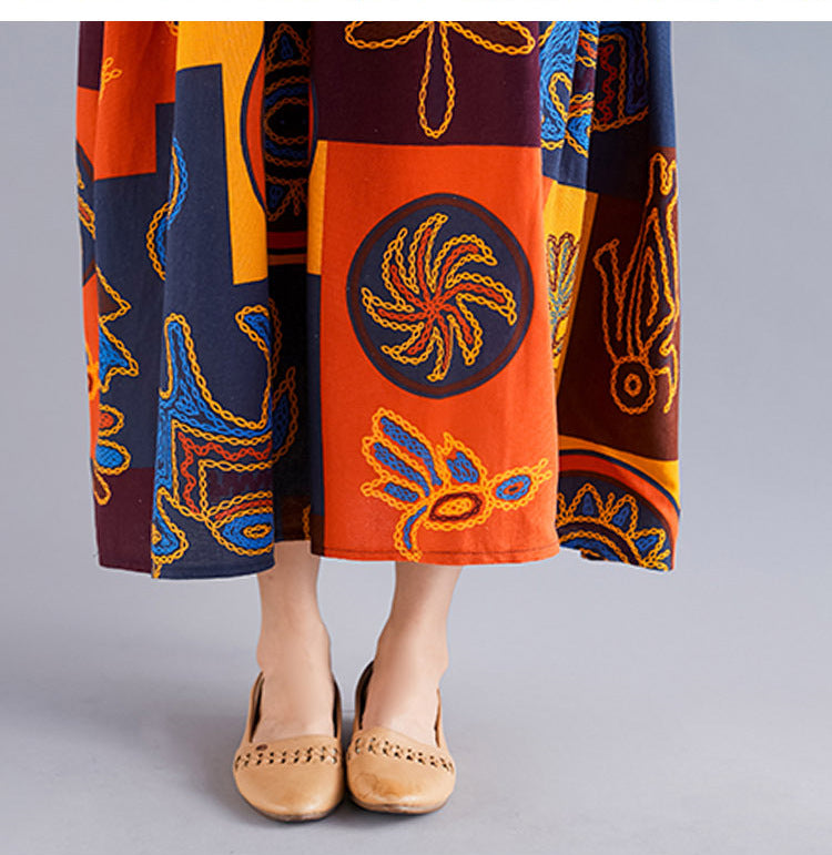 Summer Plus Sizes Print Long Maxi Dresses