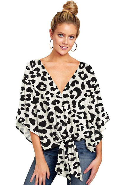 Women Summer/spring Short Sleeves V-neck Blouses-STYLEGOING