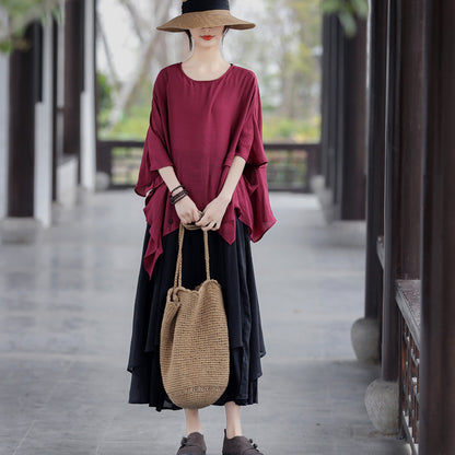 Casual Irregular Summer Linen Women Blouses