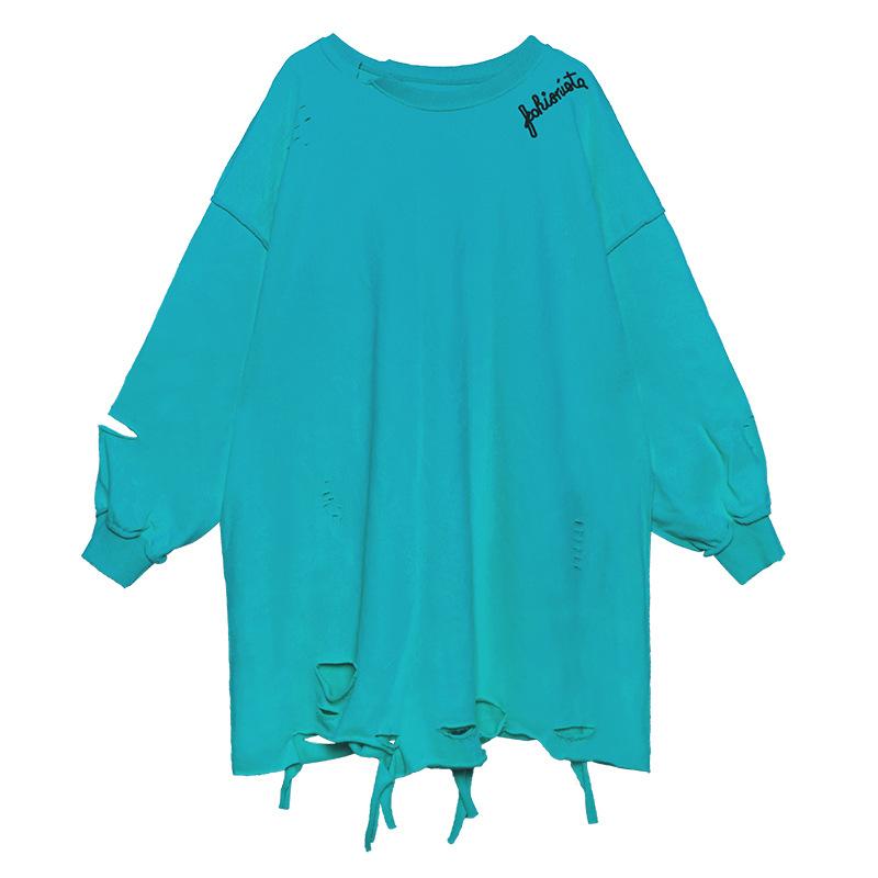 Plus Sizes Broken Holes Hoodies-STYLEGOING