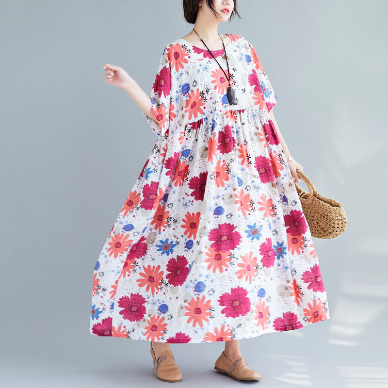 Women Plus Sizes High Waist Summer Dresses