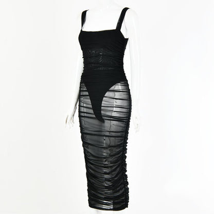 Black Sexy See Through Tulle Backless Dresses (inside included)