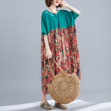Ethnic Plus Sizes Cozy Linen Summer Maxi Dresses for Women