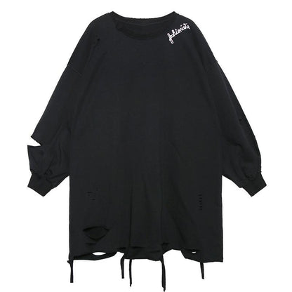 Plus Sizes Broken Holes Hoodies-STYLEGOING
