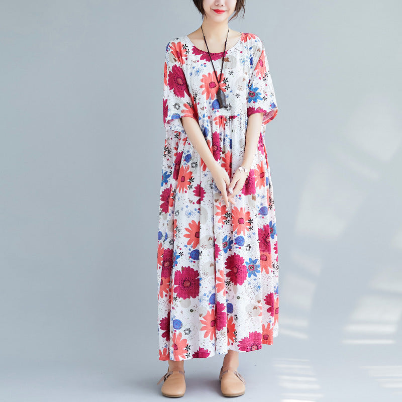 Women Plus Sizes High Waist Summer Dresses