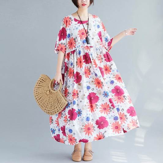 Women Plus Sizes High Waist Summer Dresses
