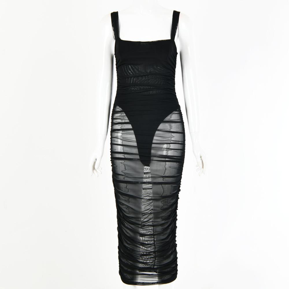Black Sexy See Through Tulle Backless Dresses (inside included)