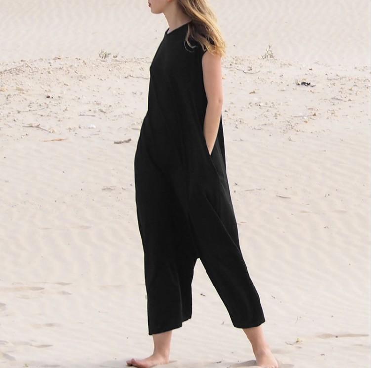 Women Leisure Short Sleeves Loose Jumsuits-STYLEGOING