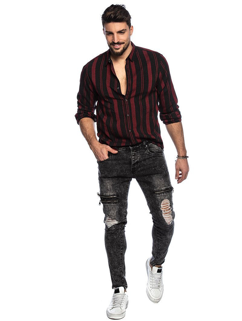 Long Sleeves Striped Shirts for Men