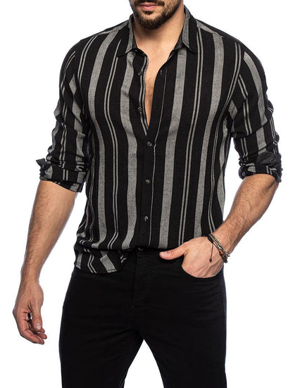 Long Sleeves Striped Shirts for Men