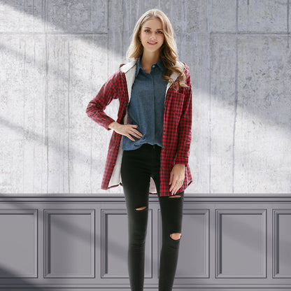 Red Winter Warm Long Sleeves Women Overcoats