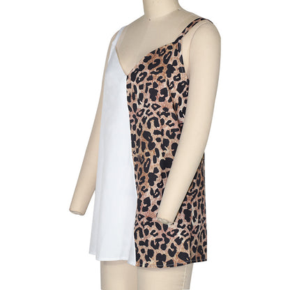 Sexy Contrast Leopard Summer Women Crop Tops