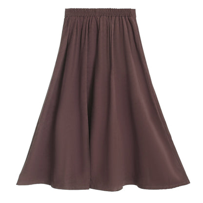 Dark Pink High Waist Elastic Waist Women Skirts for Four Seasons
