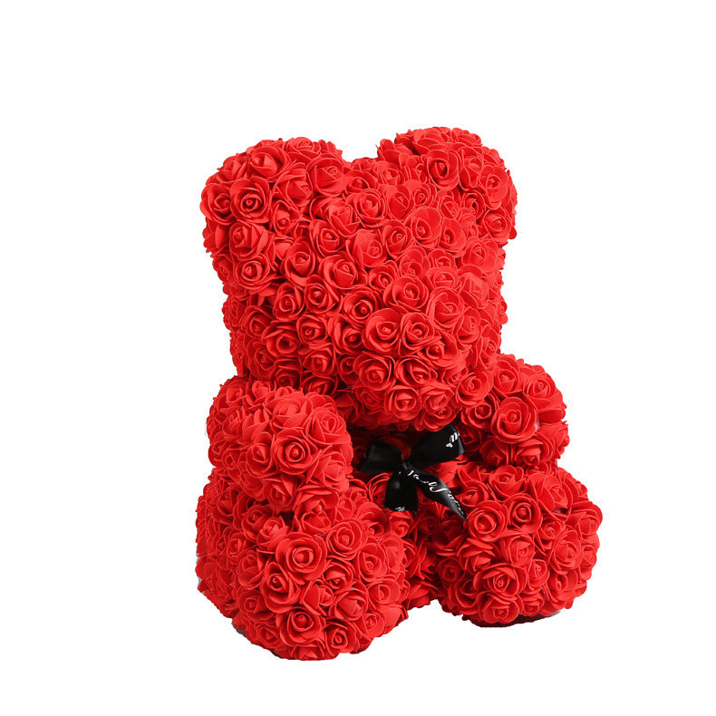 Valentine's Gift Preserved Flowers Rose Bear 25cm