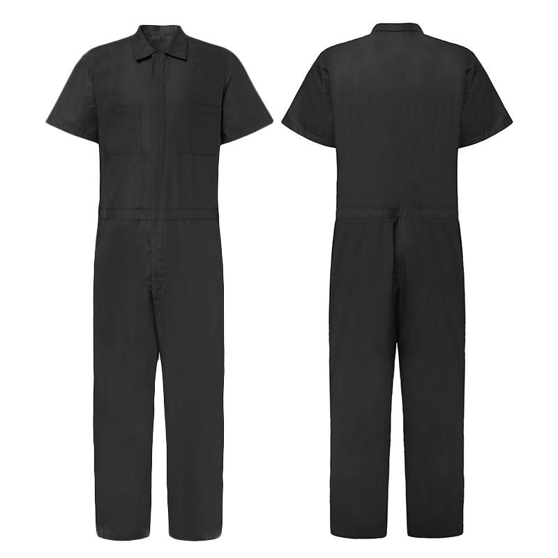 Men's Short Sleeves Zipper Overalls Rompers-STYLEGOING