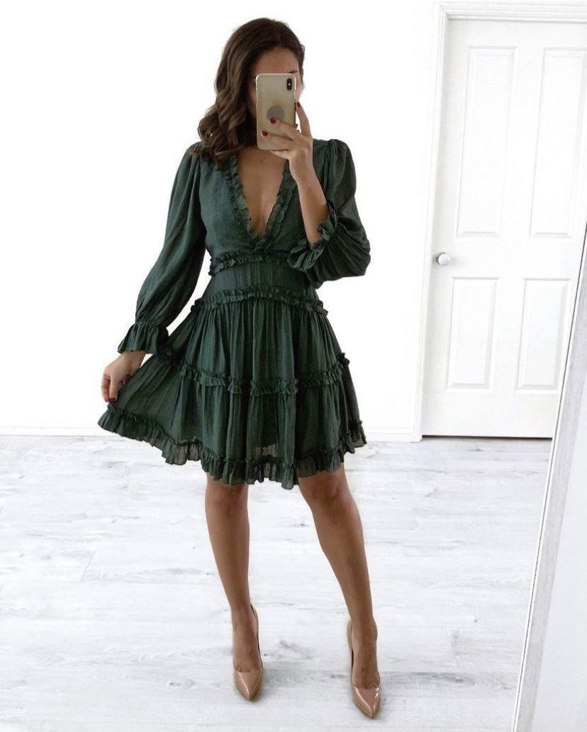 Sexy Backless Ruffled Short Beach Dresses-STYLEGOING