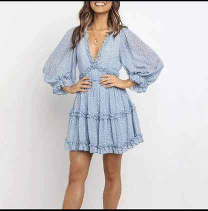 Sexy Backless Ruffled Short Beach Dresses-STYLEGOING