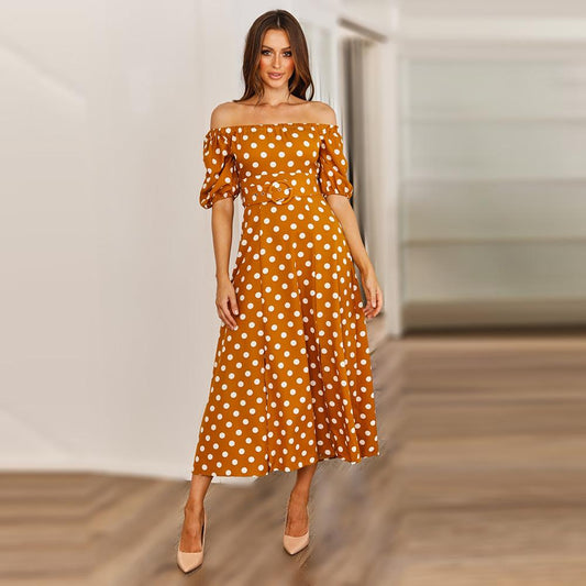Summer Sexy Off The Shoulder Dot Dresses-STYLEGOING