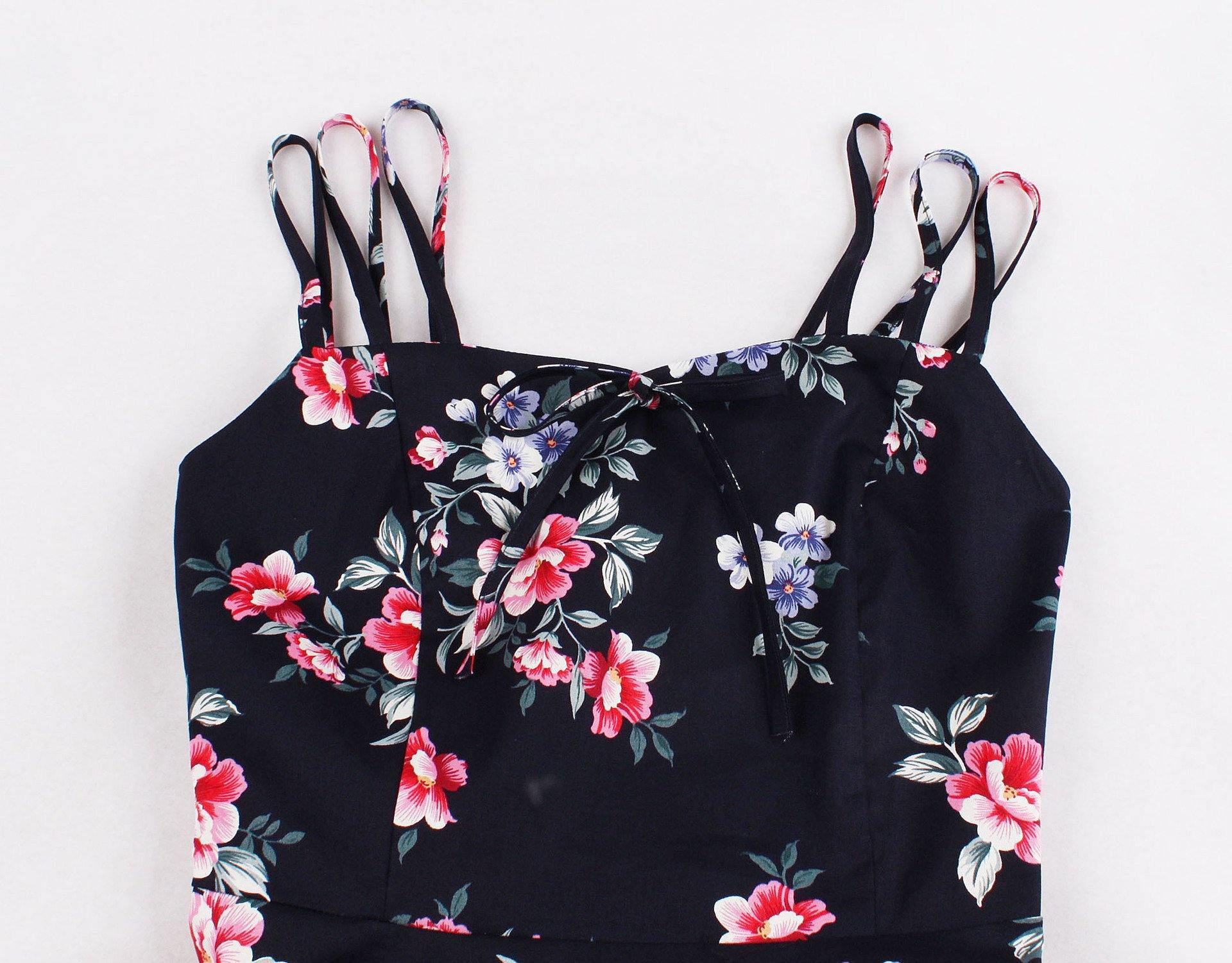 Women Summer Floral Print Retro Dresses-STYLEGOING
