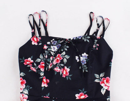 Women Summer Floral Print Retro Dresses-STYLEGOING