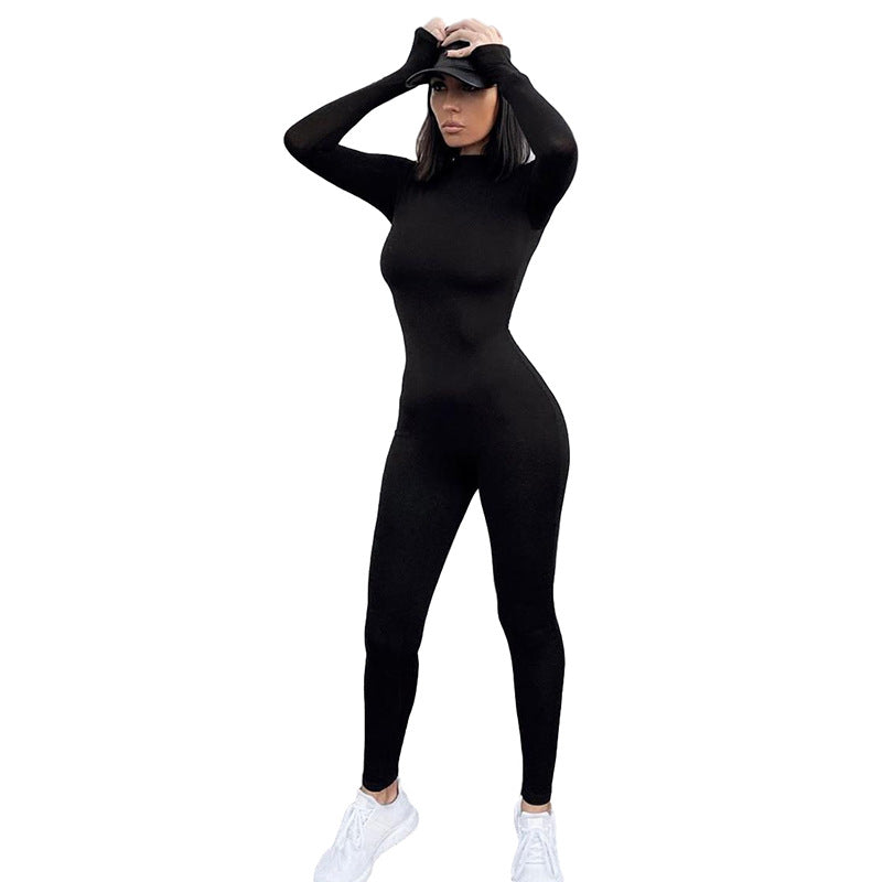 Sexy High Waist Long Sleeves Yoga Sporting Jumpsuits
