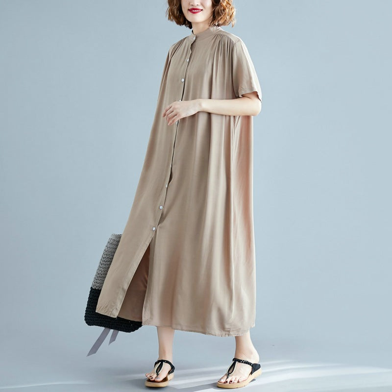 Simple Design Summer Plus Sizes Long Shirt Dresses
