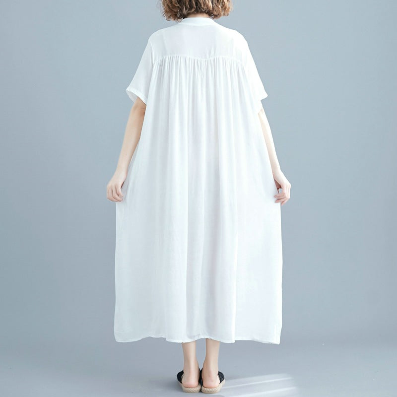 Simple Design Summer Plus Sizes Long Shirt Dresses