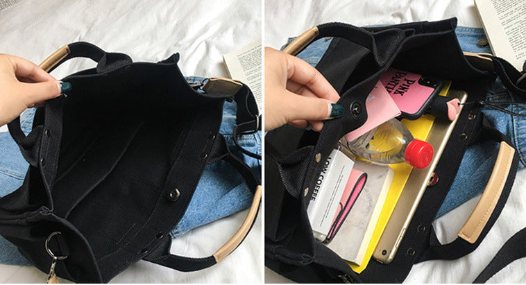 Casual Large Storage Multi Pockets Canvas Tote Handbags
