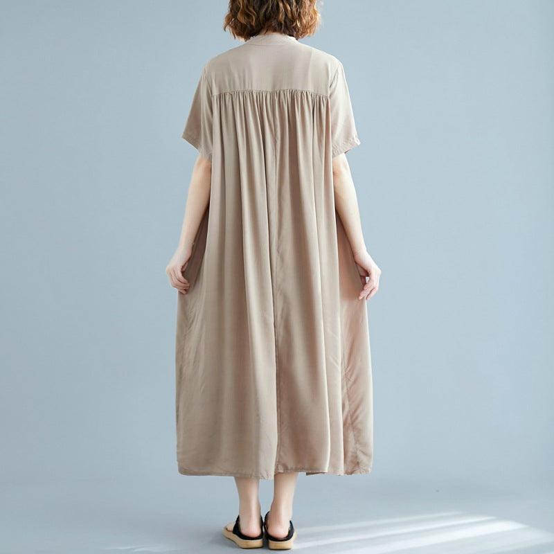Simple Design Summer Plus Sizes Long Shirt Dresses