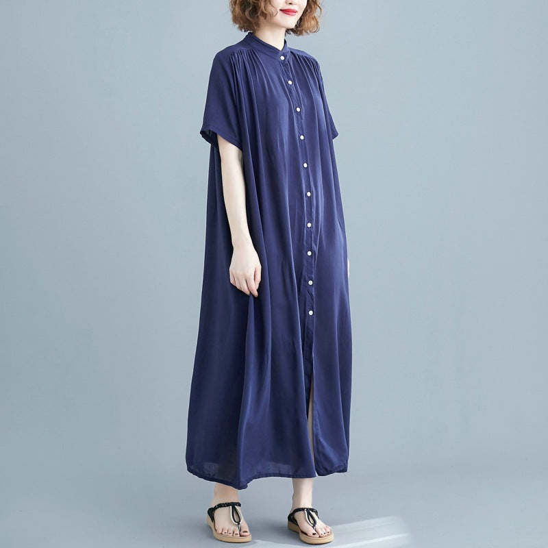 Simple Design Summer Plus Sizes Long Shirt Dresses