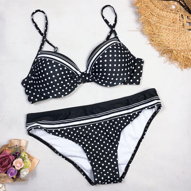 Sexy High Wasit Dot Print Bikini-STYLEGOING