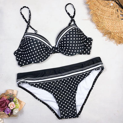 Sexy High Wasit Dot Print Bikini-STYLEGOING