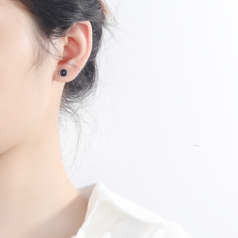 Fashion 925 Sterling Silver Round Vintage Stud Earrings 011